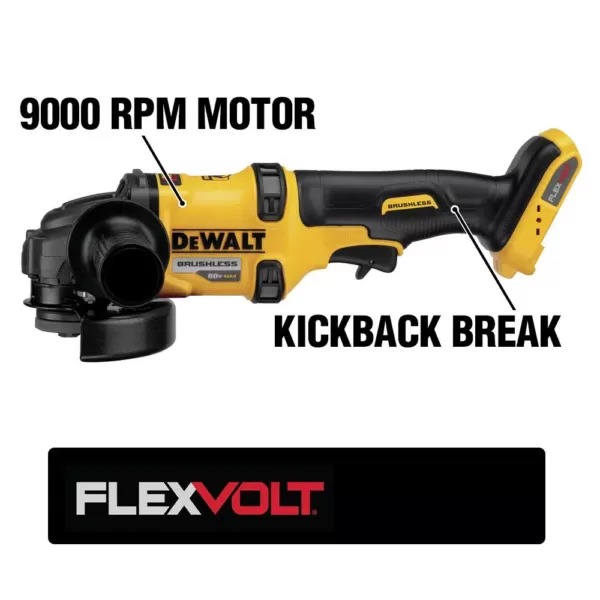 DEWALT FLEXVOLT 60-Volt MAX Cordless Brushless 1-9/16 in. SDS MAX Combination Rotary Hammer & 4-1/2 in. Grinder