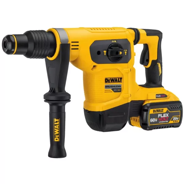 DEWALT FLEXVOLT 60-Volt MAX Brushless 1-9/16 in. SDS MAX Rotary Hammer, (2) FLEXVOLT 9.0Ah Batteries & 1/2 in. Impact Wrench