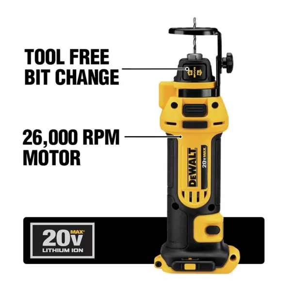 DEWALT 20-Volt MAX XR Cordless Drywall Screw Gun/Cut-out Tool Kit (2-Tool) with (2) 2.0Ah Batteries & 1/4 in. Impact Driver