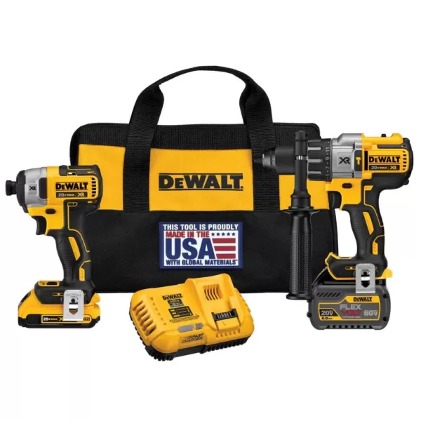 DEWALT 20-Volt MAX Cordless Brushless Combo Kit (2-Tool) with (1) FLEXVOLT 6.0Ah, (1) 20-Volt 2.0 Battery, Circ Saw & Recip Saw