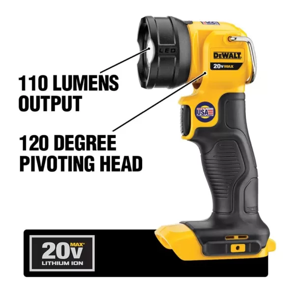 DEWALT 20-Volt MAX Cordless Impact Wrench, Impact Driver & Light Combo Kit (3-Tool) with (2) 20-Volt 4.0Ah Batteries & Charger