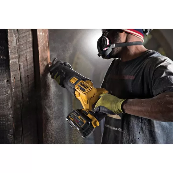 DEWALT FLEXVOLT 60-Volt MAX Lithium-Ion Cordless Brushless Reciprocating Saw with (2) Batteries and Bonus 1/2 in. Impact Wrench