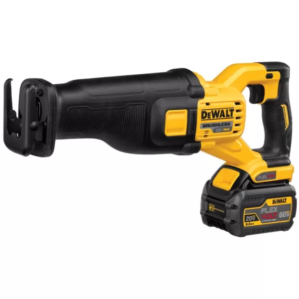 DEWALT FLEXVOLT 60-Volt MAX Lithium-Ion Cordless Brushless Reciprocating Saw with (2) Batteries and Bonus 3/4 in. Impact Wrench