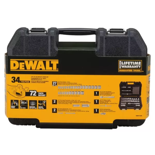 DEWALT 3/8 in Drive Combination Socket Set with Ratchet (34-Piece)