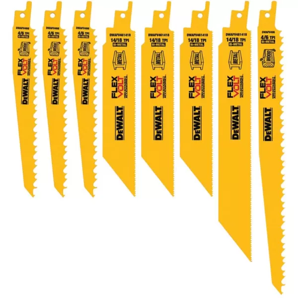 DEWALT FLEXVOLT Bi-Metal Reciprocating Saw Blade Set with 10-Compartment Deep Pro Small Parts Organizers (8-Piece)