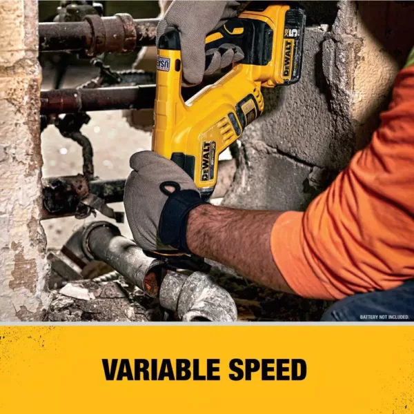 DEWALT 20-Volt MAX XR Cordless Brushless Compact Reciprocating Saw with (2) 20-Volt Batteries 5.0Ah & Charger