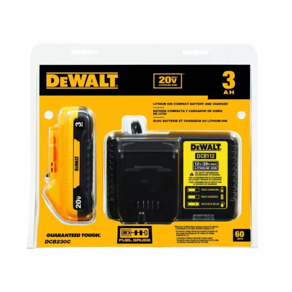 DEWALT 20-Volt MAX XR Cordless Brushless Compact Reciprocating Saw with (1) 20-Volt Battery 3.0Ah & Charger