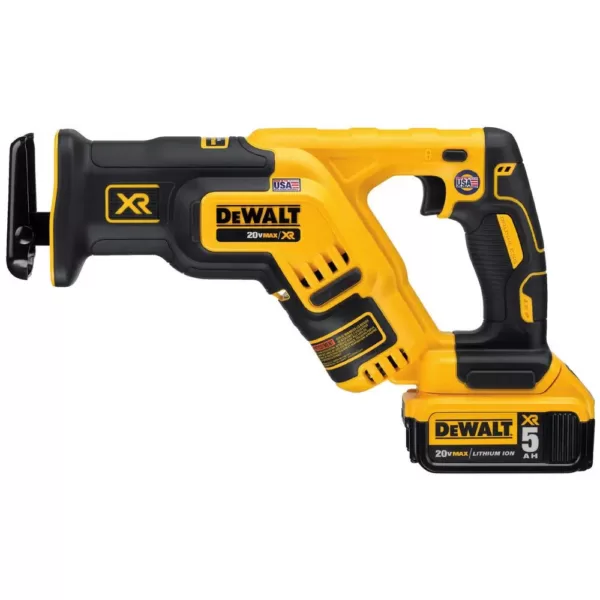 DEWALT 20-Volt MAX XR Cordless Brushless Compact Reciprocating Saw with (2) 20-Volt Batteries 5.0Ah & Charger