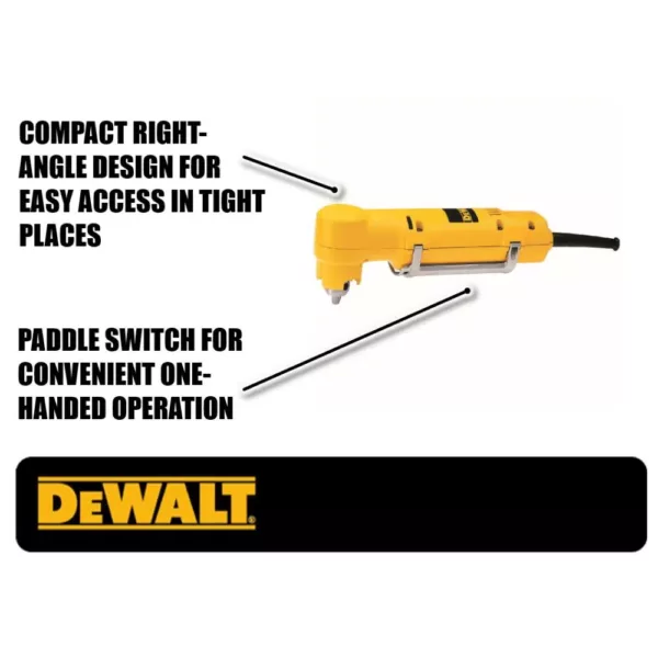 DEWALT 3/8 in. (10 mm) Variable Speed Reversing Right Angle Drill