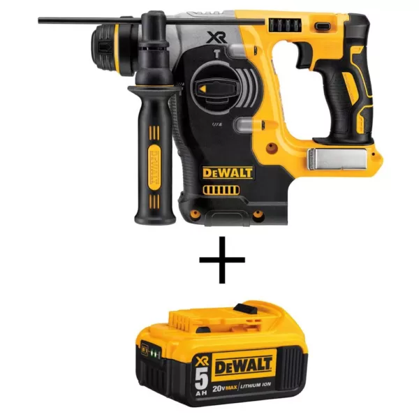 DEWALT 20-Volt MAX XR Cordless Brushless 1 in. SDS Plus L-Shape Rotary Hammer with (1) 20-Volt 5.0Ah Battery