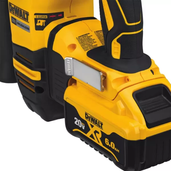 DEWALT 20-Volt MAX XR Cordless Brushless 1-1/8 in. SDS Plus L-Shape Rotary Hammer, (2) 20-Volt 6.0Ah Batteries & Charger