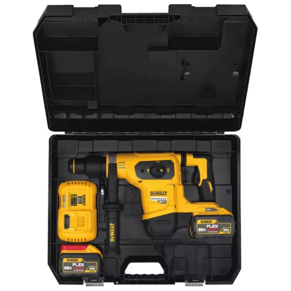 DEWALT FLEXVOLT 60-Volt MAX Cordless Brushless 1-9/16 in. SDS MAX Combination Rotary Hammer & (3) FLEXVOLT 9.0Ah Batteries