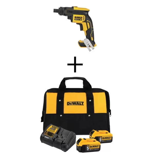 DEWALT 20-Volt MAX XR Cordless Brushless Drywall Screwgun Threaded Clutch Housing with (2) 20-Volt 5.0Ah Batteries & Charger