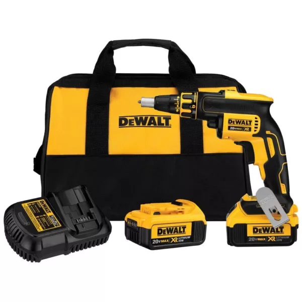 DEWALT 20-Volt MAX XR Cordless Brushless Drywall Screw Gun with (2) 20-Volt 4.0Ah Batteries & Charger