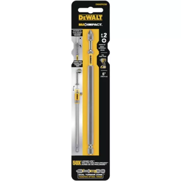 DEWALT MAX IMPACT #2 x 6 in. Phillips Screwdriving Bit