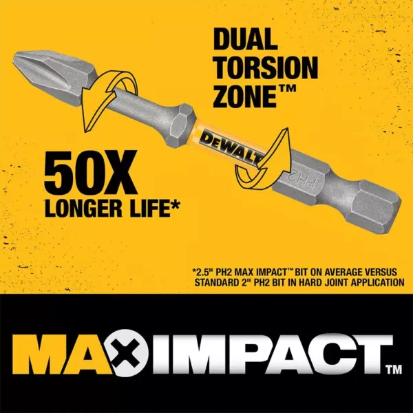 DEWALT MAX IMPACT #2 x 6 in. Phillips Screwdriving Bit