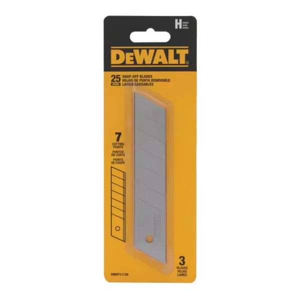 DEWALT 25 mm Metal Body Snap-Off Knife (2-Pieces) with 25 mm Snap Blades (6-Pieces)