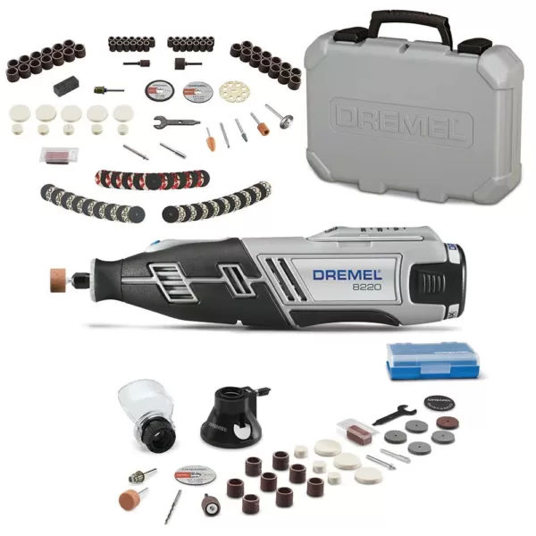 Dremel 8220 Series 12-Volt MAX Lithium-Ion Variable Speed Cordless Rotary Tool Kit + Rotary Tool Accessory Kit (130-Piece)