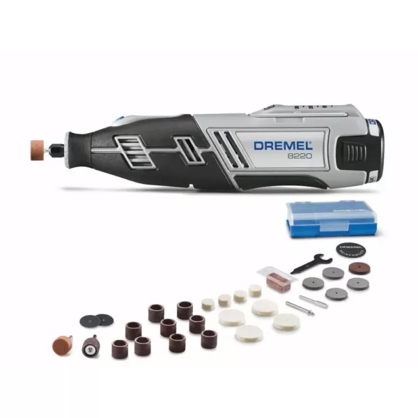 Dremel 8220 Series 12-Volt MAX Lithium-Ion Variable Speed Cordless Rotary Tool Kit + Rotary Tool Accessory Kit (130-Piece)