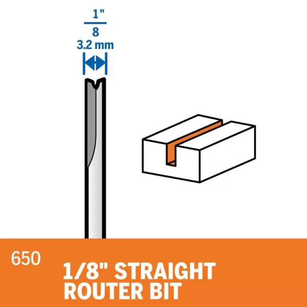 Dremel 1/8 in. Rotary Tool Straight Router Bit for Wood and Soft Materials