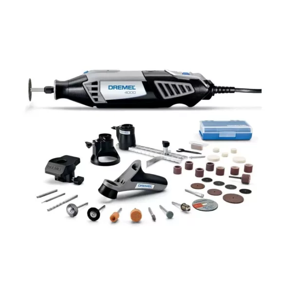 Dremel 4000 Series 1.6 Amp Variable Speed Corded Rotary Tool Kit with 34 Accessories, 4 Attachments  and Carrying Case