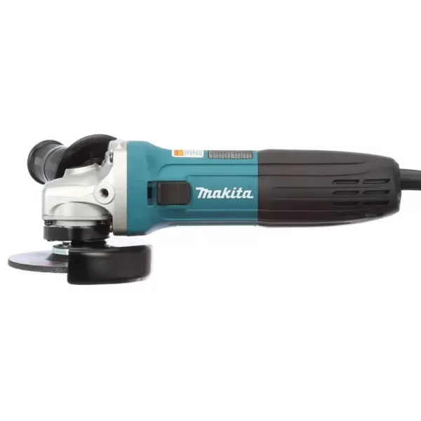 Makita 6 Amp Corded 4 in. Lightweight Angle Grinder with Grinding Wheel, Wheel Guard Side Handle Hard Case