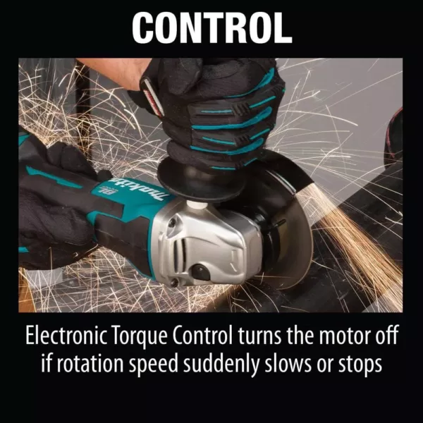 Makita 18-Volt LXT Brushless 4-1/2 in./5 in. Cut-Off/Angle Grinder with Electric Brake, BONUS 18-Volt LXT 5.0 Ah Battery