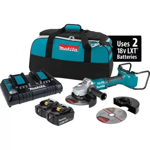 Makita 18-Volt 5.0Ah X2 LXT Lithium-Ion (36-Volt) Brushless Angle Grinder Kit