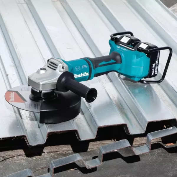 Makita 18-Volt X2 LXT Lithium-Ion (36V) Brushless Cordless 9 in. Paddle Switch Cut-Off/Angle Grinder Kit w Electric Brake 5.0Ah