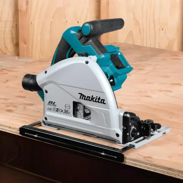 Makita 18-Volt X2 LXT Lithium-Ion (36-Volt) Brushless Cordless 6-1/2 in. Plunge Circular Saw (Tool Only) with 55T Carbide Blade