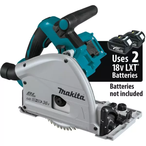 Makita 18-Volt X2 LXT Lithium-Ion (36-Volt) Brushless Cordless 6-1/2 in. Plunge Circular Saw (Tool Only) with 55T Carbide Blade