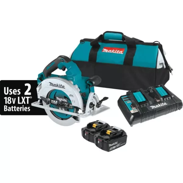 Makita 18-Volt X2 LXT (36-Volt) Brushless Cordless 7-1/4 in. Circular Saw Kit 5.0Ah with Bonus 18V LXT Battery Pack 5.0Ah