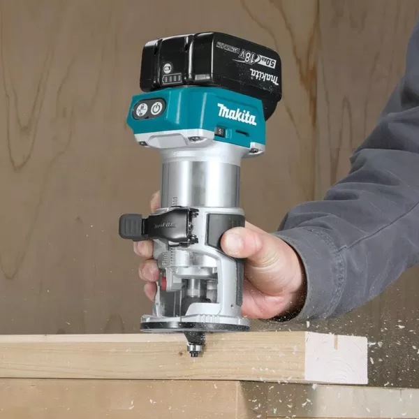 Makita 5.0 Ah 18-Volt LXT Lithium-Ion Brushless Cordless Compact Router Kit with Bonus Cordless Jig Saw