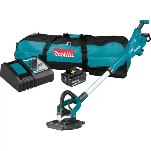 Makita 5.0 Ah 18-Volt LXT Lithium-Ion Brushless Cordless 9 in. Drywall Sander Kit, AWS Capable