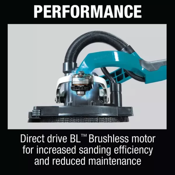 Makita 5.0 Ah 18-Volt LXT Lithium-Ion Brushless Cordless 9 in. Drywall Sander Kit, AWS Capable