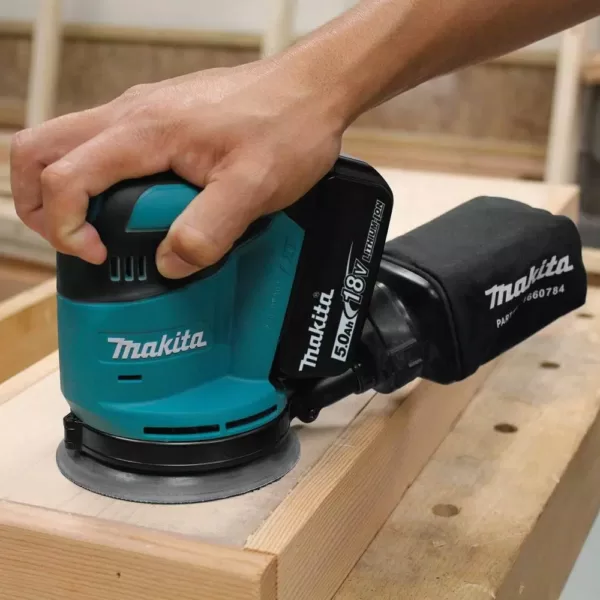 Makita 18-Volt 5.0Ah LXT Lithium-Ion Cordless 5 in. Random Orbit Sander Kit