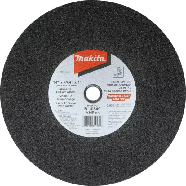 Makita 14 in. x 7/64 in. x 1 in. Abrasive Cut-Off Wheel (25-Pack)