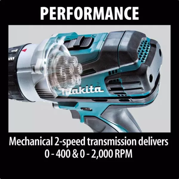 Makita 18-Volt LXT Lithium-Ion 1/2 in. Cordless Hammer Driver/Drill Kit with (2) Batteries (4.0 Ah), Charger and Hard Case