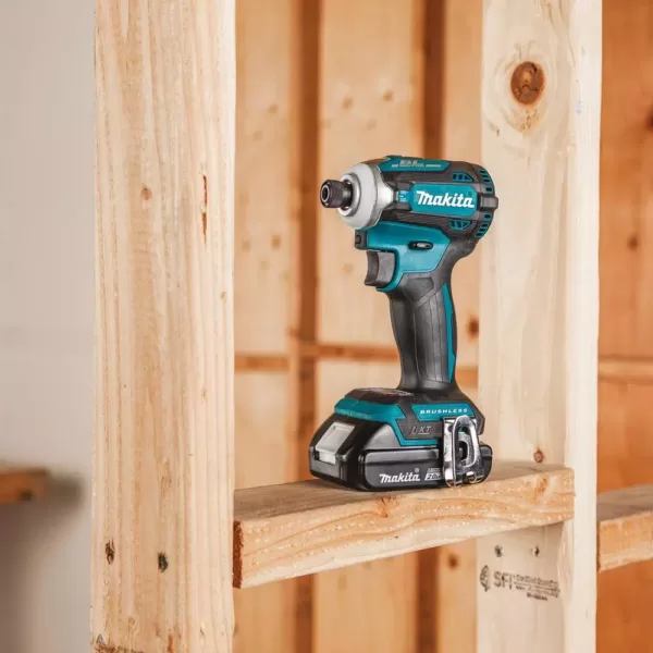 Makita 18-Volt 2.0 Ah LXT Lithium-Ion Compact Brushless Cordless Quick-Shift Mode 4-Speed Impact Driver Kit