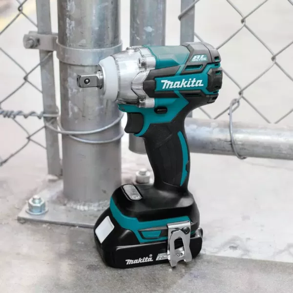 Makita 18-Volt LXT Lithium-Ion Compact Brushless Cordless 1/2 in. 3-Speed Impact Wrench Kit, 2.0Ah