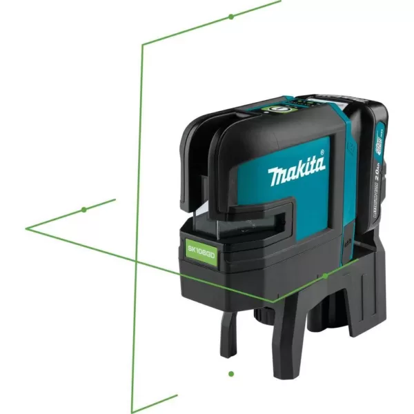 Makita 12-Volt MAX CXT Self-Leveling Cross-Line/4-Point Green Laser Kit (2.0 Ah)