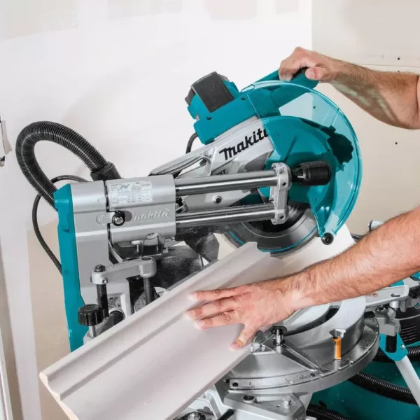 Makita 15 Amp 10 in. Dual Bevel Sliding Compound Miter Saw with Laser with Bonus Pneumatic 2 in. 18-Gauge Brad Nailer