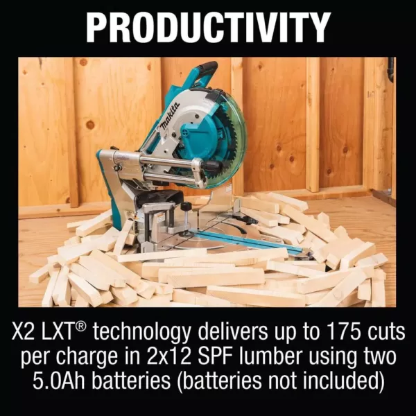 Makita 18V X2 LXT 36V 12 in. Brushless Dual-Bevel Sliding Compound Miter Saw Kit with Bonus Brad Nailer and Finish Nailer