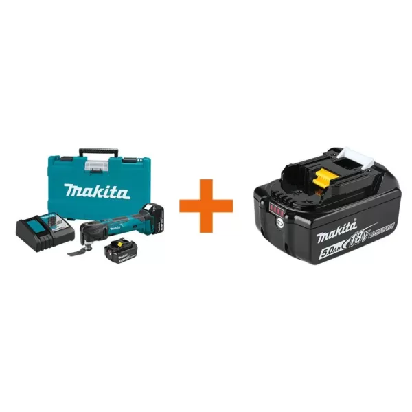 Makita 18-Volt LXT Lithium-Ion Cordless Multi-Tool Kit with bonus 18-Volt LXT Lithium-Ion High Capacity Battery Pack 5.0Ah