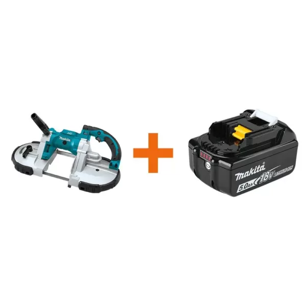 Makita 18-Volt LXT Lithium-Ion Cordless Portable Band Saw (Tool Only) with bonus 18-Volt LXT High Capacity Battery Pack 5.0Ah