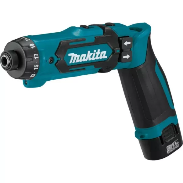 Makita 7.2-Volt Lithium-Ion 1/4 in. Cordless Hex Driver-Drill Kit with Auto-Stop Clutch