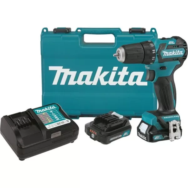 Makita 12-Volt Max CXT Lithium-Ion 3/8 in. Brushless Cordless Driver Drill Kit with (2) Batteries (2.0 Ah), Charger, Hard Case