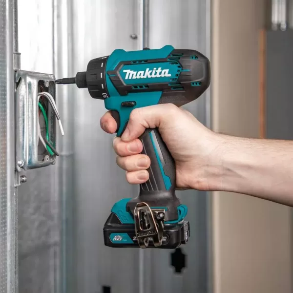 Makita 12-Volt max CXT Lithium-Ion Cordless1/4 in. Hex Screwdriver Kit, 2.0Ah