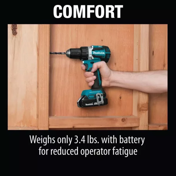 Makita 18-Volt LXT Lithium-Ion Compact Brushless Cordless 1/2 in. Driver-Drill Kit w/ (2) Batteries (2.0Ah), Charger, Bag