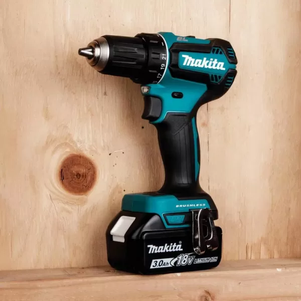 Makita 18-Volt LXT Lithium-Ion Brushless Cordless 1/2 in. Driver-Drill Kit, 3.0Ah